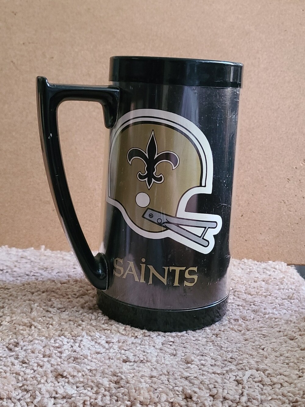 Vintage 1970s New Orleans Saints NFL Football Football ThermoServ Plastic Mug